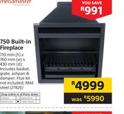 Megamaster 750 Built In Fireplace 710mm(h) x 760mm(w) x 430mm(d)