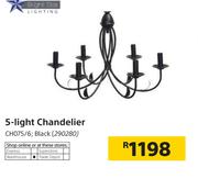 Bright Star 5 Light Chandelier Black CH075/6