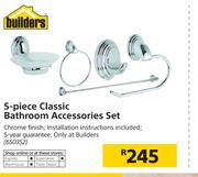 Builders 5 Piece Classic Bathroom Accessories Set