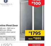 Primabella Inline Pivot Door 800mm-900mm x 1850mm