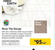 Fired Earth River Tile Range 430mm x 430mm-Per Sqm