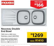 Franke Nouveau Stainless Steel Double End Bowl 1160mm x 460mm 