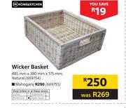 Home & Kitchen Wicker Basket Mahogany 485mm x 380mm x 175mm