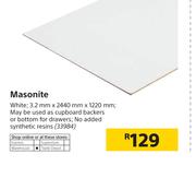 Masonite White 3.2mm x 2440mm x 1220mm