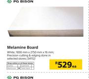 PG Bison Melamine Board White 1830mm x 2750mm x 16mm-Each