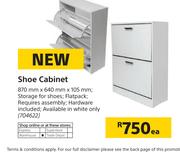 Shoe Cabinet 870mm x 640mm x 105mm-Each
