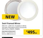 Swirl Framed Mirror 600mm x 600mm-Each