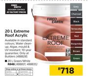 Fired Earth 20Ltr Extreme Roof Acrylic In Green/White