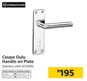 Home7Kitchen Coupe OOulu Handle On Plate (Stainless Steel)