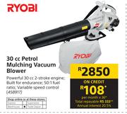 Ryobi 30cc Petrol Mulching Vacuum Blower