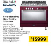 Elba Free Standing Gas/ Electric 5 Burner