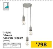 Eglo 3 Light Silvares Concrete Pendant