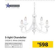 Bright Star 5 Light Chandelier White CH524/5