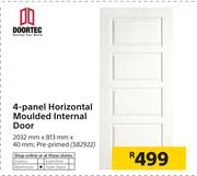 Door Tec 4 Panel Horizontal Moulded Internal Door 2032mm X 813mm X 40mm
