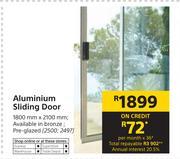 Aluminium Sliding Door 180 x 2100mm