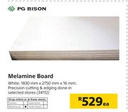 PG Bison Melamine Board White 1830mm X 2750mm X 16mm-Each