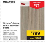 Melawood 16mm Coimbra Linear Wooden Board-2750mm X 1830mm