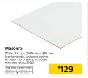Masonite White-3.2mm X 2440mm X 1220mm