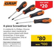 Grip 4 Piece Screwdriver Set