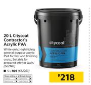 Citycoat 20Ltr Contractor's Acrylic PVA