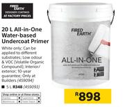 Fired Earth 5Ltr All In One Water Based Undercoat Primer