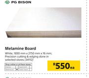PG Bison Melamine Board White 1830mm X 2750mm X 16mm-Each