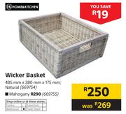 Home & Kitchen Wicker Basket In Mahogany