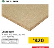 PG Bison Chipboard Grade A-16mm X 1830mm X 2750mm
