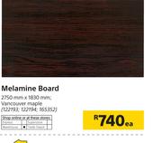 Melamine Board 2750 x 1830mm