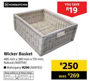 Home & Kitchen Wicker Basket In Natural-485mm X 380mm X 175mm 