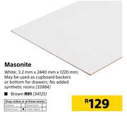 Masonite White-3.2mm X 2440mm X 1220mm