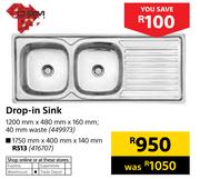 Cam Drop-In Sink-1750mm X 400mm X 140mm