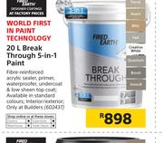 Fired Earth 20Ltr Break Through 5 In 1 Paint