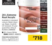 Fired Earth 20Ltr Extreme Roof Acrylic In Green/White