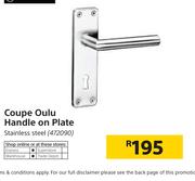 Home7Kitchen Coupe OOulu Handle On Plate (Stainless Steel)
