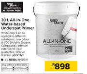 Fired Earth 20Ltr All In One Water Based Undercoat Primer