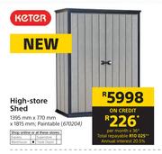 Keter High Store Shed 1395mm x 770mm x 1815mm