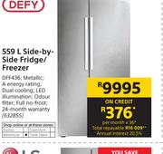 Defy 559Ltr Side By Side Fridge/ Freezer DFF436