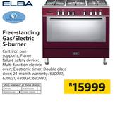 Elba Free Standing Gas/ Electric 5 Burner