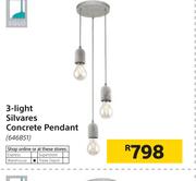 Eglo 3 Light Silvares Concrete Pendant