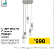 Eglo 5 Light Silvares Concrete Pendant