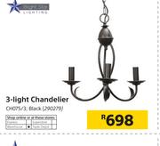 Bright Star Lighting 3 Light Chandelier Black CH075/3