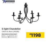 Bright Star 5 Light Chandelier Black CH075/6