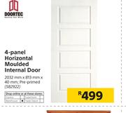 Door Tec 4 Panel Horizontal Moulded Internal Door 2032mm X 813mm X 40mm