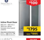 Prima Bella Inline Pivot Door-800mm-900mm X 1850mm