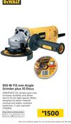Dewalt 950W 115mm Angle Grinder Plus 10 Discs DWE4114CD-ZA
