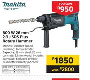 Makita 800W 26mm 2.3J SDS Plus Rotary Hammer M8701B