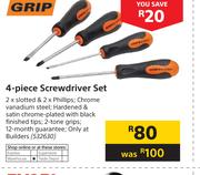 Grip 4 Piece Screwdriver Set