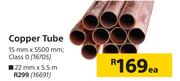 Copper Tube Class 0 15mm X 5500 mm-Each