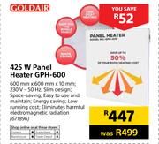 Goldair 425W Panel Heater GPH-600-600mm x 600mm x 10mm